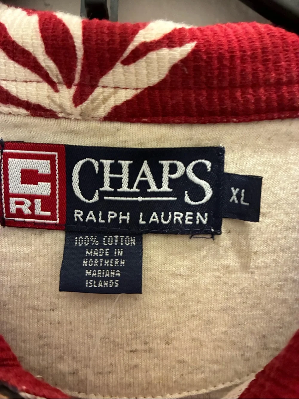Ralph Lauren Chaps Red Tropical Floral Polo